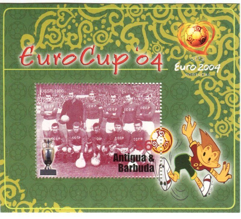 Alle Briefmarken: Block "Fussball". Antigua und Barbuda. – Neu und originalverpackt aus Basel von Butsch5
