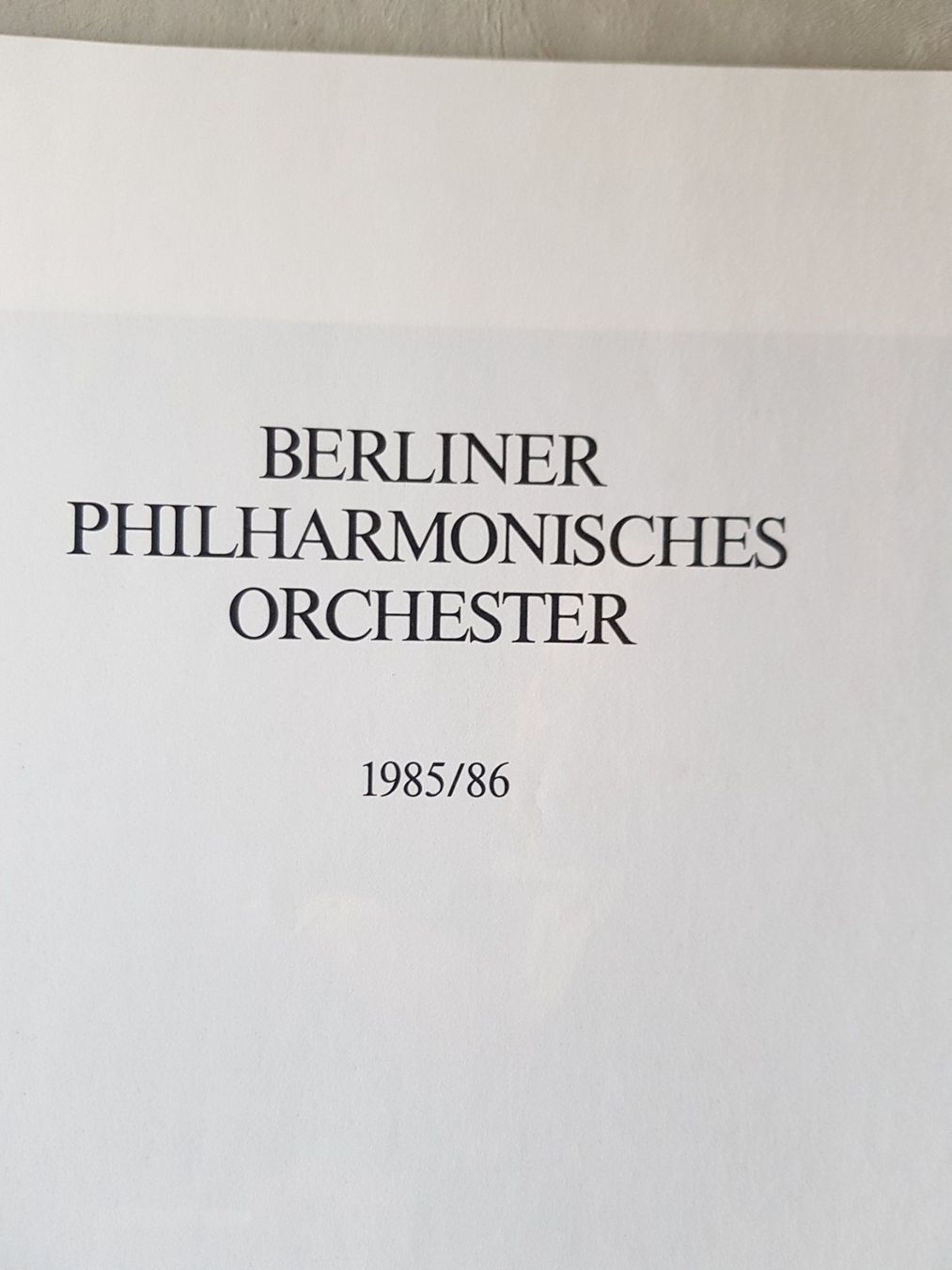 Libri: Programm Berliner Philharmonisches Orchester 1985/1986 – Usato da Walterswil BE venduto da Lonitti 3