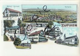 Gruss aus Zufikon - (AK Lithoansicht um 1900 im Form. A4)