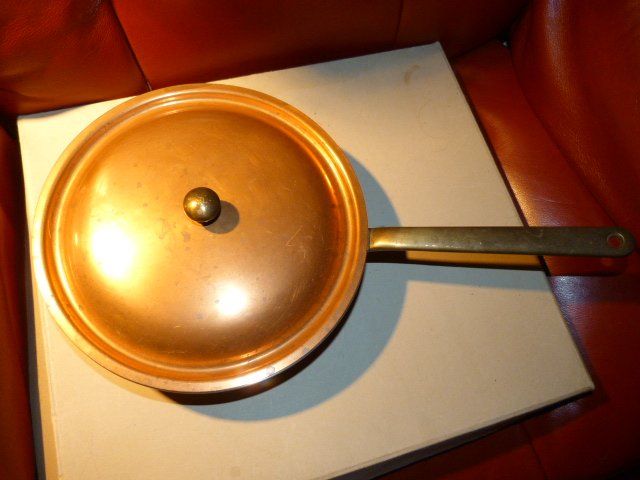 Padelle: Kupferpfanne mit Deckel, Spring, Switzerland – Usato da Nunningen venduto da Ave51