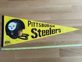 🏈 Vintage NFL Wimpel 1980er: Pittsburgh Steelers (75x30cm)