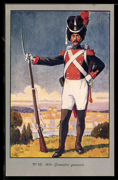 Cartoline postali: Genf, Grenadier genevois, 1814 Centenair – Usato da Berlin venduto da bartko-reher