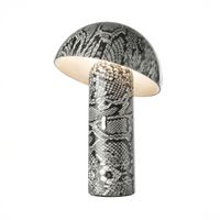 LED Tischleuchte, Akku, Pilz, 25 cm Höhe