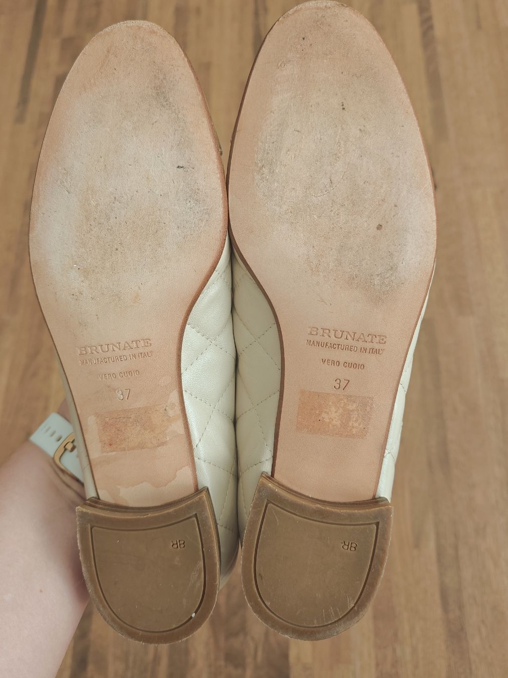 Brunate Damenschuhe: Brunate Quilted Leather Ballet Flats – Gebraucht aus Wabern von kat_w92r 5