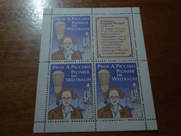Vignettenblock Prof. Piccard, Pionier im Weltraum **