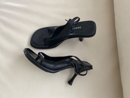 MUST HAVE - edle DEBUT High-Heel Flip-Flops, schwarz, 38