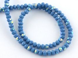Glasperlen facettiert blau 10mm / 1 Strang, ca. 72 Stk.