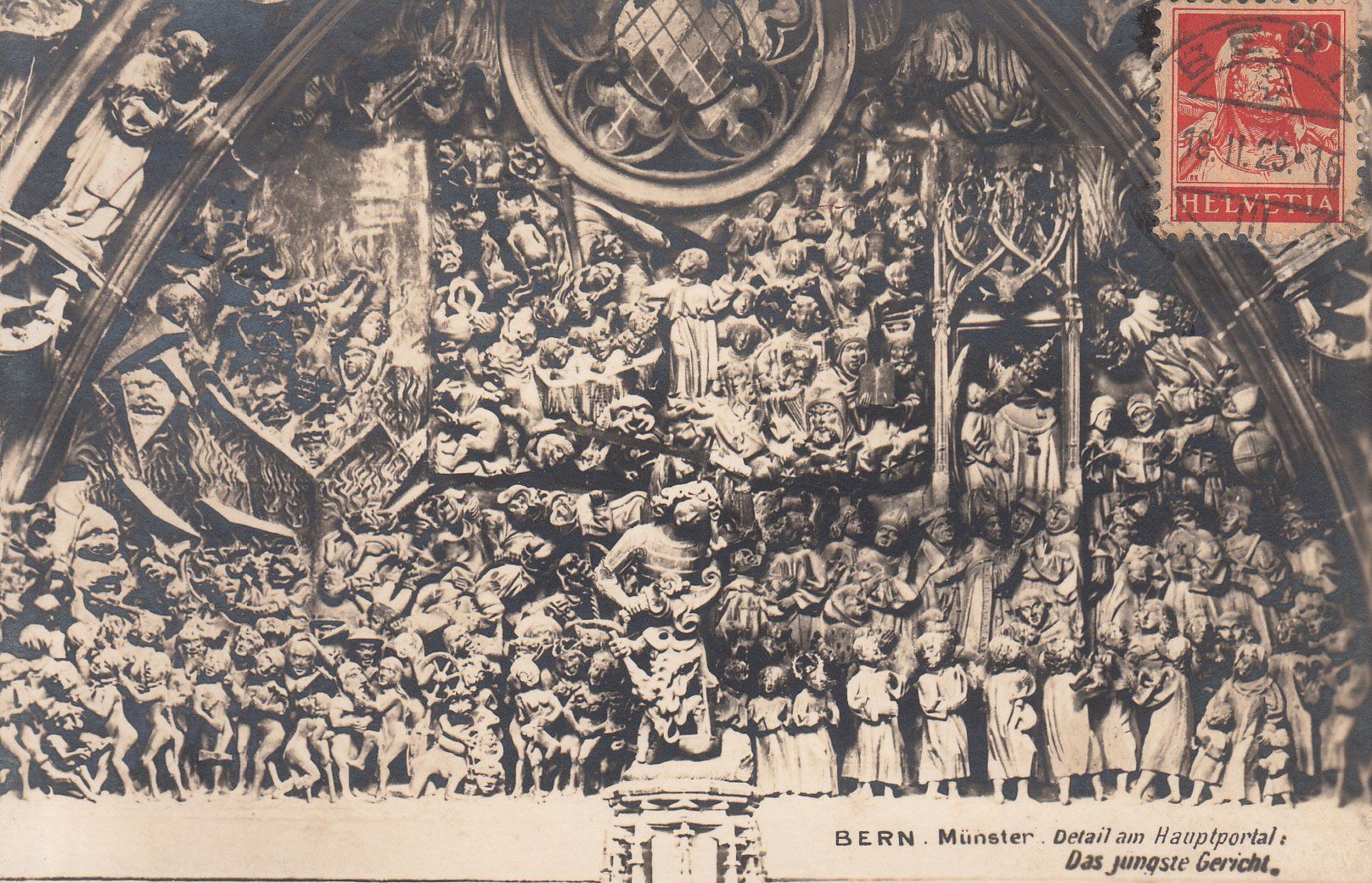 Cartoline postali: Bern Münsterportal 1925 – Usato da Bürglen TG venduto da StampGraf