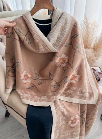 Sciarpa donna stampa floreale beige nuova 180*90