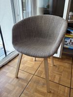 Armchair fabric upholstery light wood legs good condition