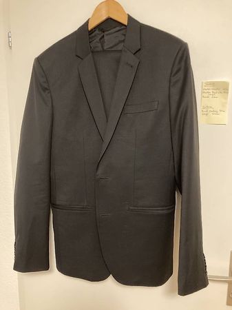 Anzug Herren neuwertig, schwarz: 1 Jacket, 2 Hosen