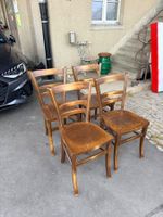 4 Holzstühle im Bistro-/Vintage-Stil dunkelbraun - SIMPLEX