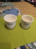 2 Keramikbecher "SEIFE" & "SAND" Nostalgie