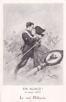 Postkarte En Alsace! Le vrai Plébiscite