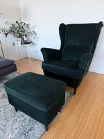 IKEA STRANDMON Ohrensessel + Hocker
