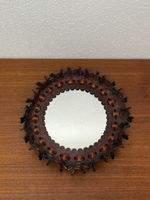 Spezieller Wandspiegel im Leder Rahmen vintage Spiegel 70er
