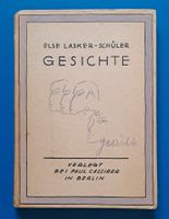 Else Lasker - Schüler: GESICHTE. Paul Cassirer 2. Ausg. 1920