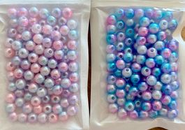 2x Acrylperlen bunt, 6mm, ca 200 Stück