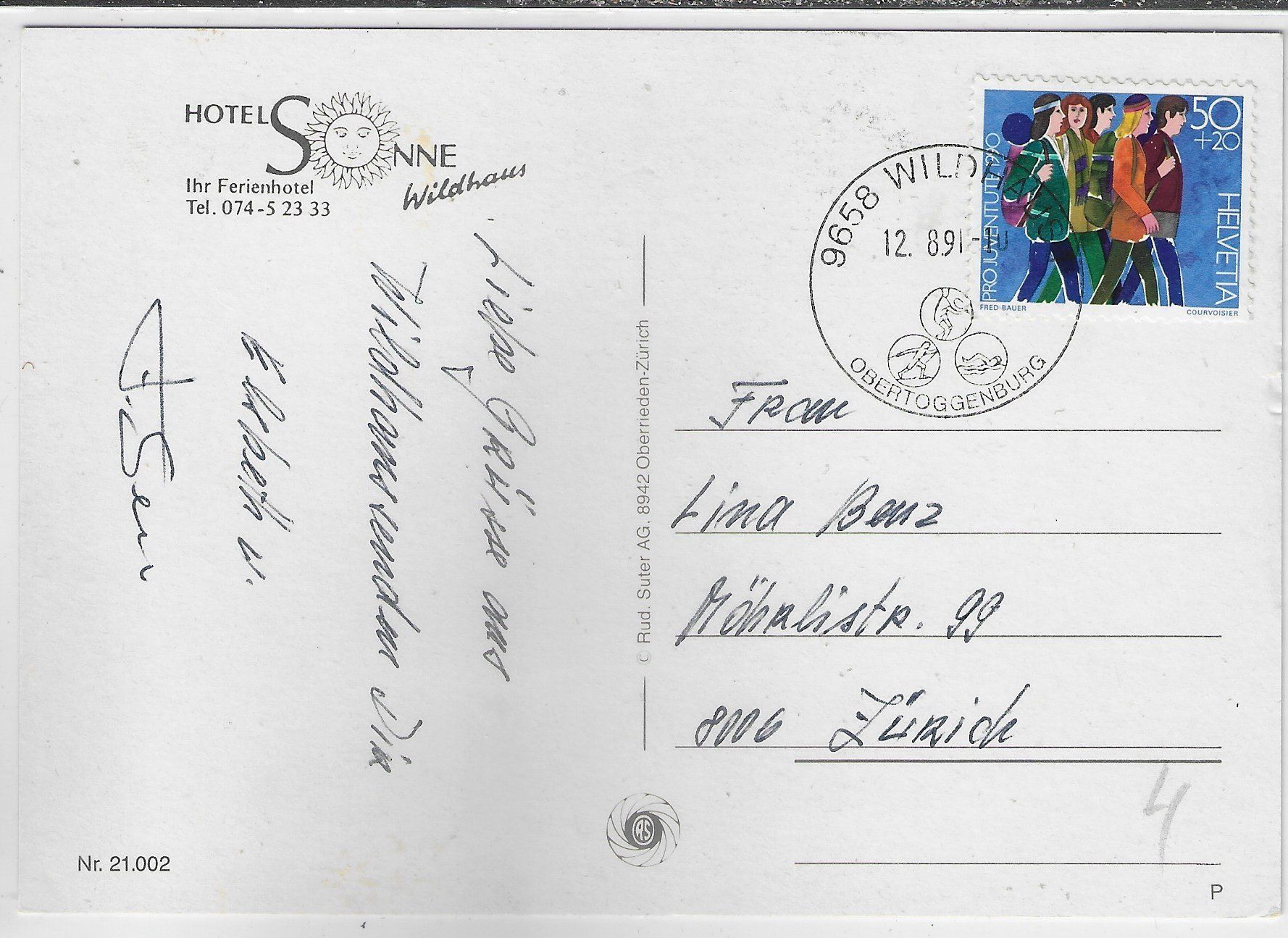 Cartes postales: Hotel Sonne - Wildhaus - Kuhtrieb – D'occasion à Ettingen par Kartenplanet 1