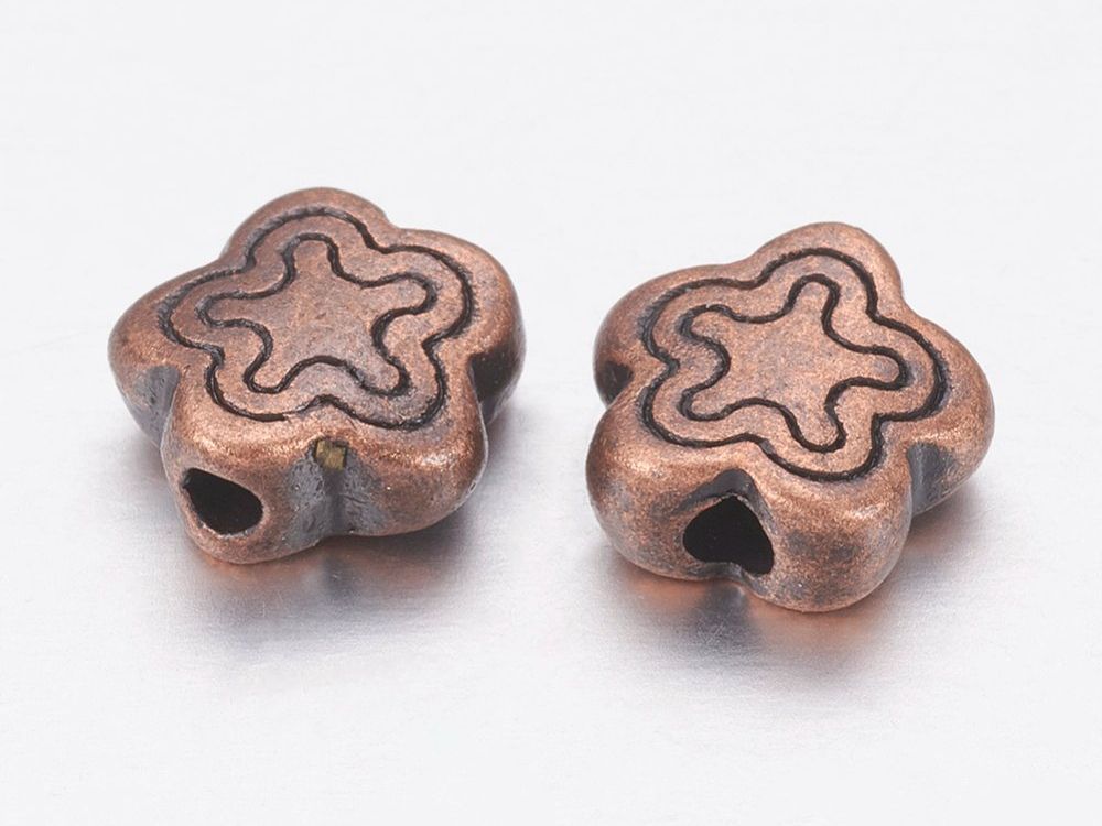 Perle (finte): Perle Blume Rotkupfer 7mm, 4 Stück – Nuovo (secondo la descrizione) da Stallikon venduto da perlenliebe