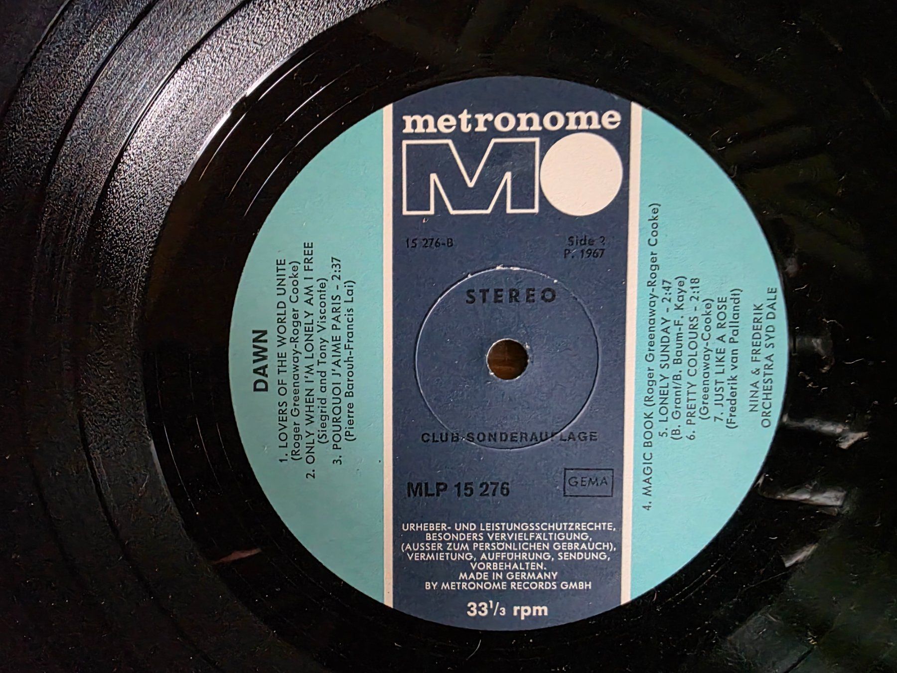 Dischi in vinile: LP - Nina & Frederik - Dawn - Metron 77339 – Usato da Walterswil BE venduto da Lonitti 4