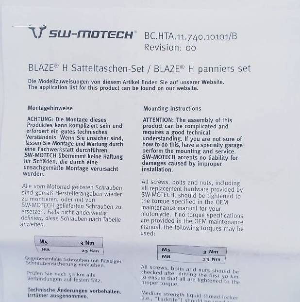 Taschen: BLAZE SATTELTASCHEN ABSTANDSBÜGEL – Gebraucht aus Widnau von Staedler2 2