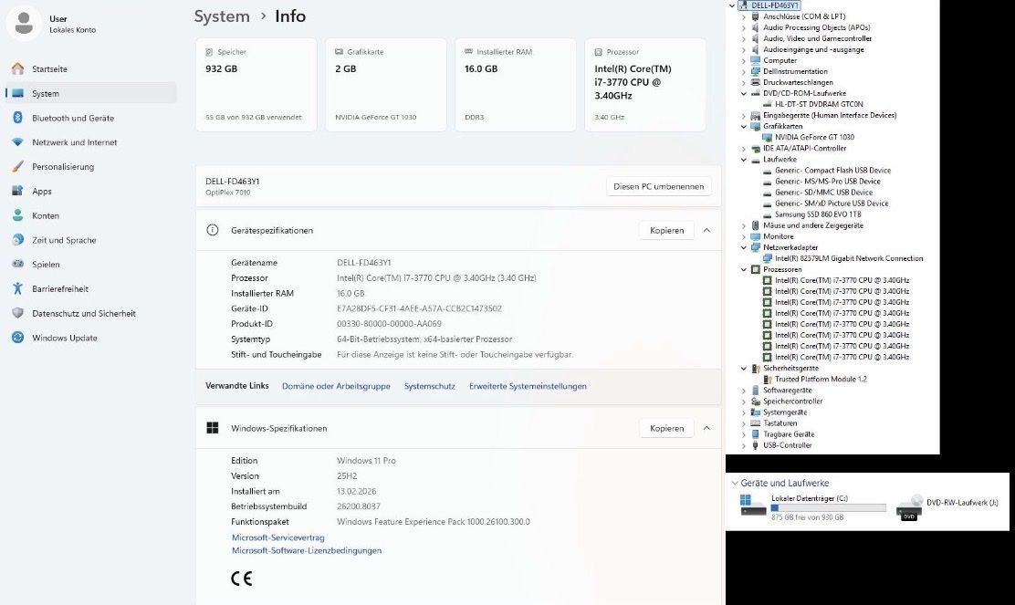 Dell PC: Dell Optiplex 7010 DT, Intel Core i7, nVidia Grafikkarte – Usato da Pfeffikon LU venduto da Domi-Onlineshop 3
