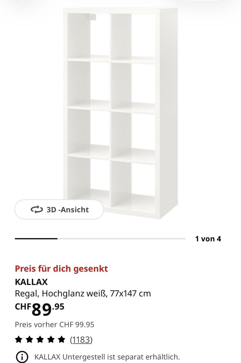 Scaffali: Ikea kallax hochglanz weiss – Usato da Wallisellen venduto da cri_j8kj 2
