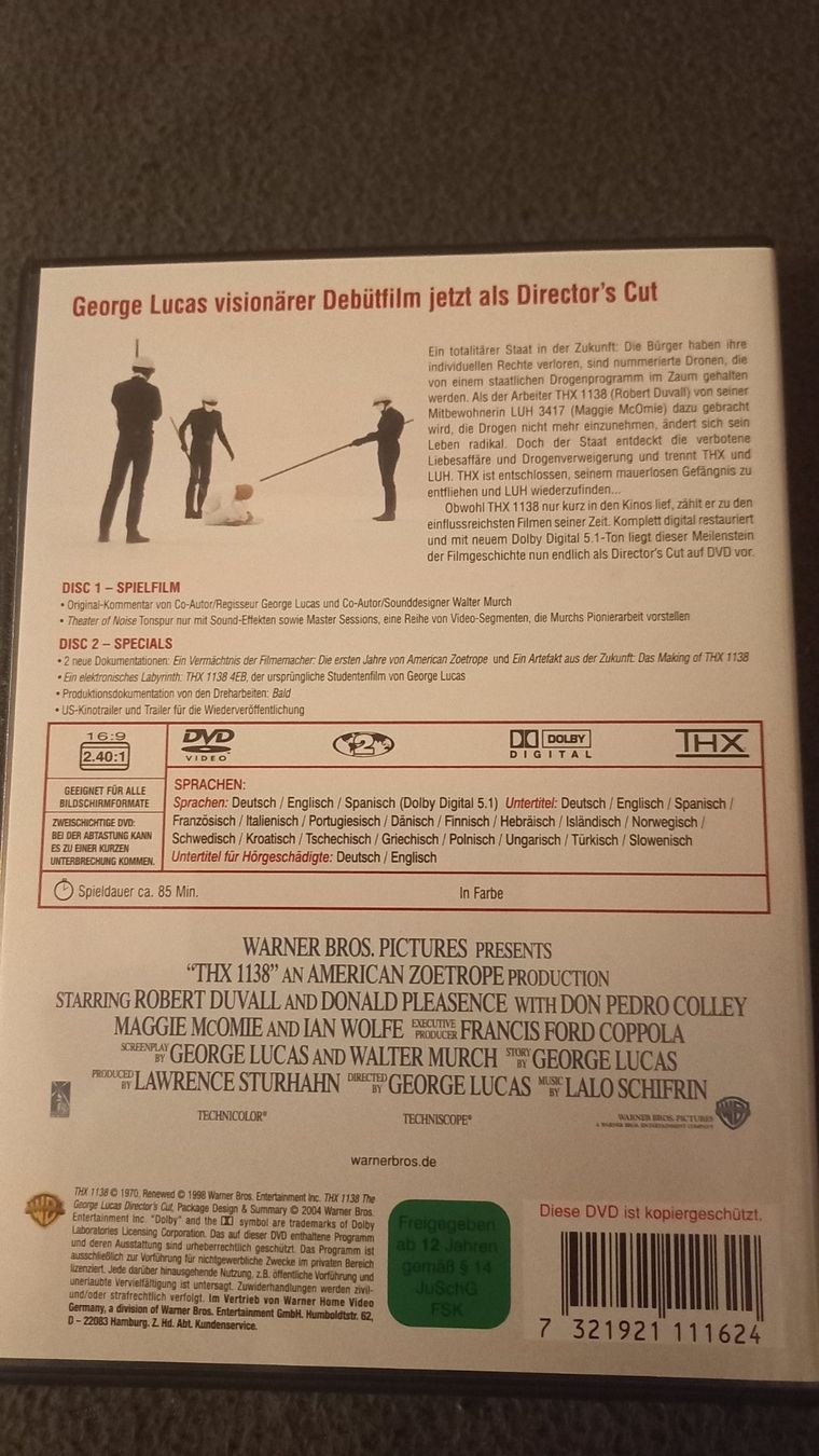 Alle DVDs: THX 1138 - Director's Cut 2 DVD Set – Gebraucht aus Olten von  1
