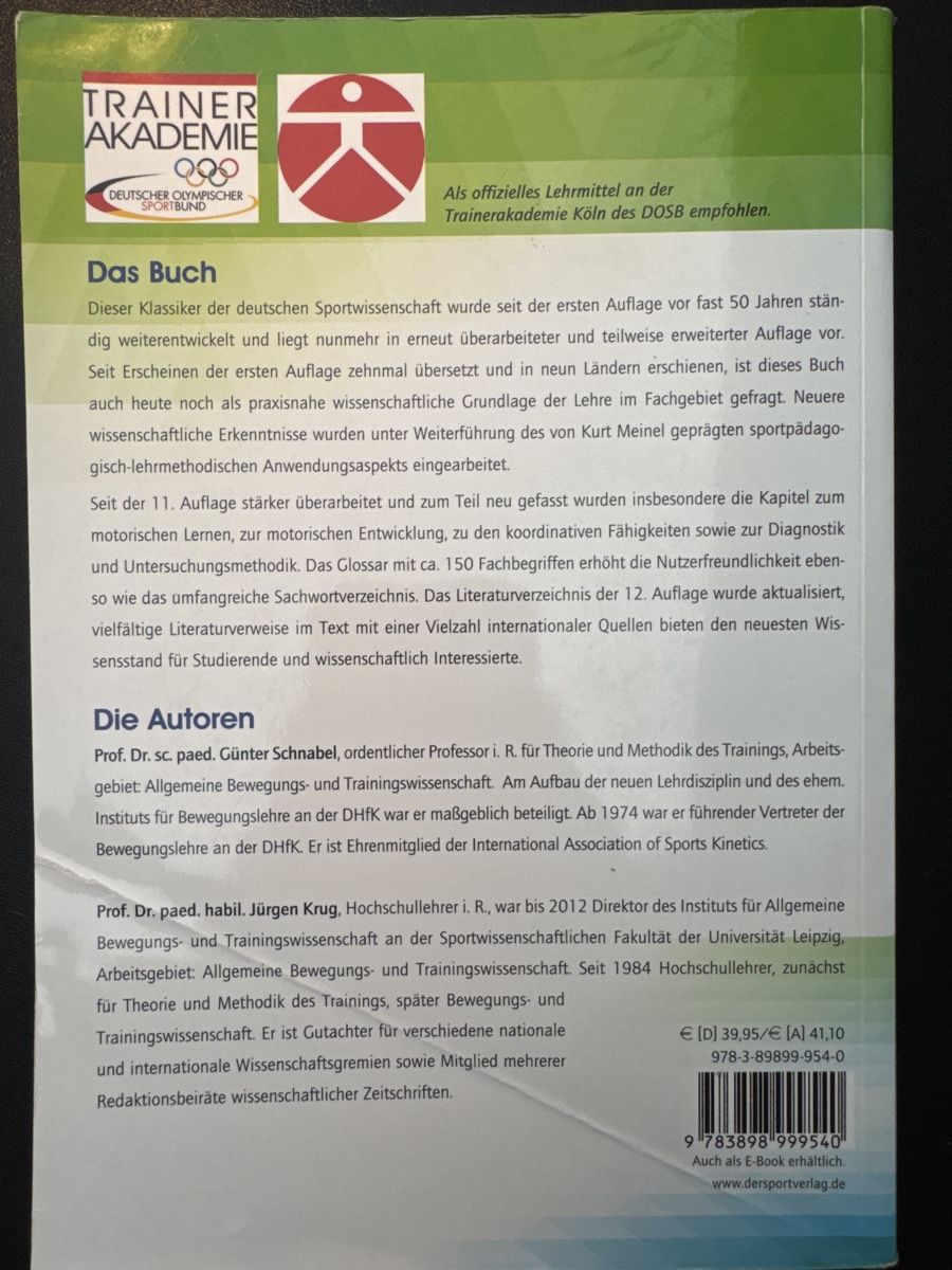 Libri: Bewegungslehre Sportmotorik – Usato da Rorschacherberg venduto da ema_j65m 9