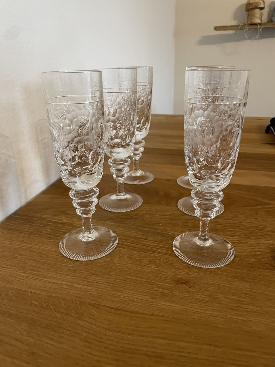 Gläser: Kristallgläser Champagnerglas 6 Stück – Gebraucht aus Aristau von cherry-berry 6