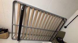 Slatted bed base metal frame 140cm wide good condition