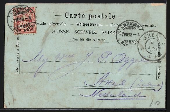 Ansichtskarten: AK Luzern, Totalansicht mit Rigi, 1898 – Gebraucht aus Berlin von bartko-reher 1