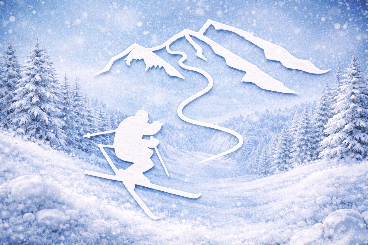 Sciablone: Neue  Stanzschablone Skifahrer / Berge – Nuovo e nell'imballaggio originale da Effretikon venduto da wenuss