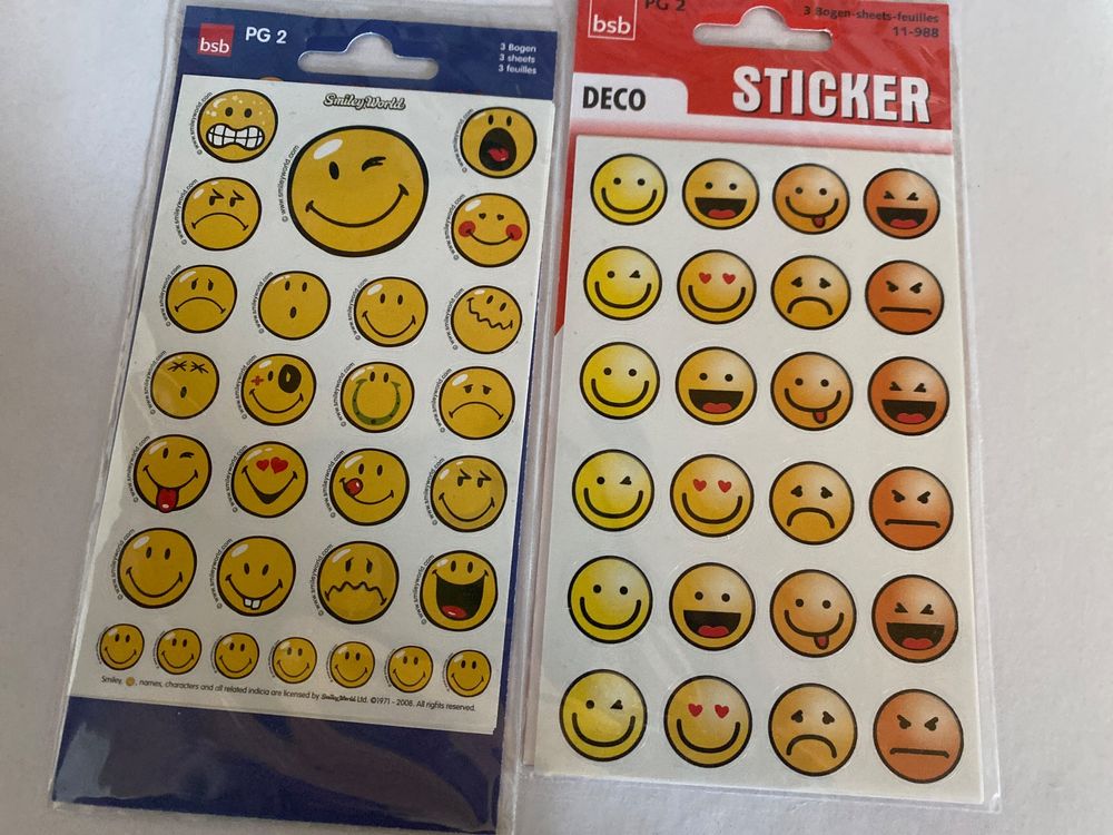 SMILIE 😉 STICKER / KLEBERLI / AUFKLEBER neu/OVP (Neu und ...