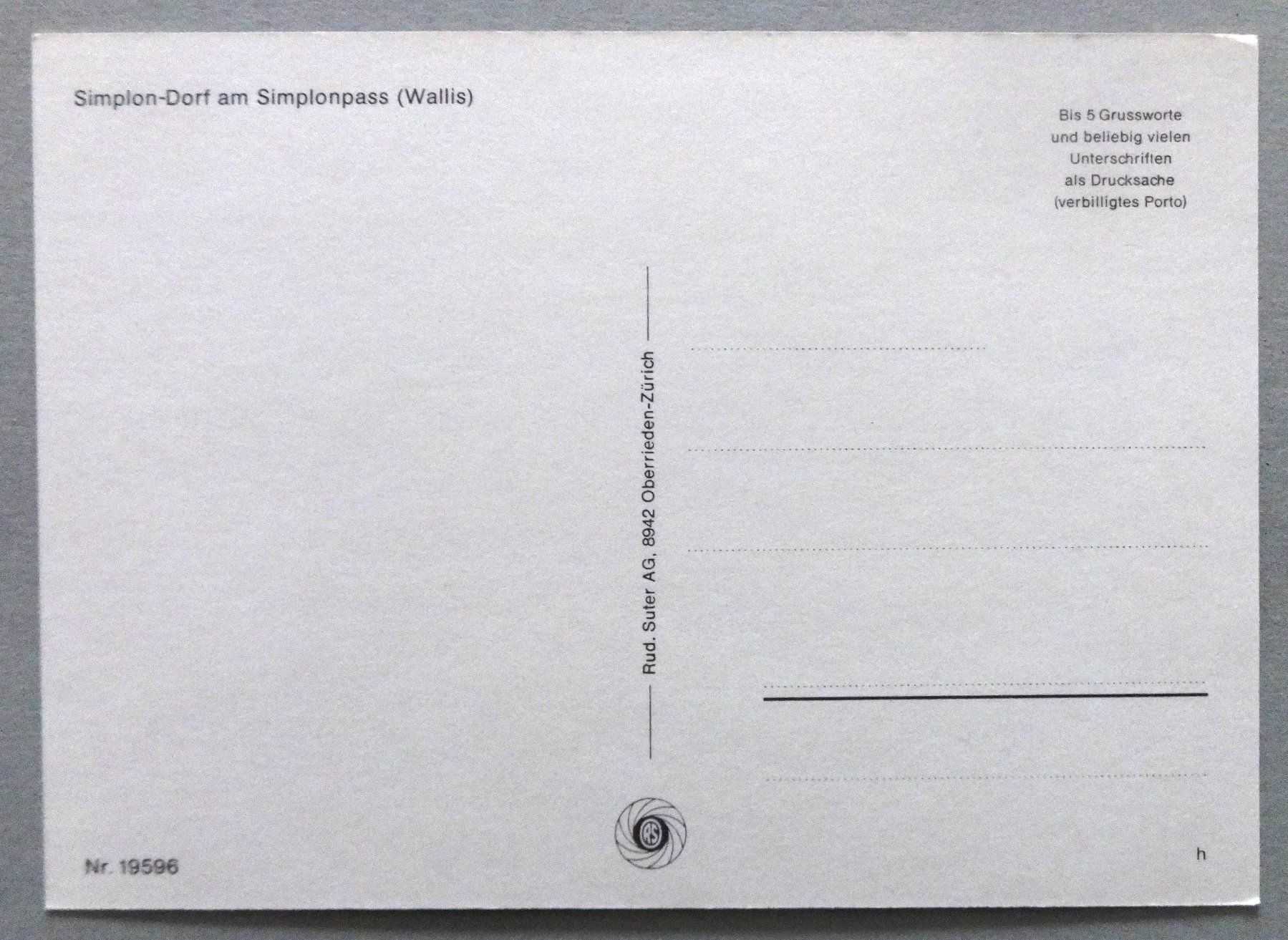 Cartes postales: Simplon-Dorf am Simplonpass – D'occasion à Fétigny par Billy2miny 1