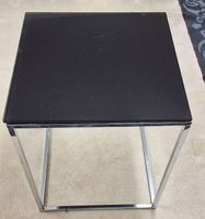 Beistelltisch chrom/schwarz mit Glasplatte  45 x 45 x 53 cm