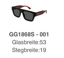 Sonnenbrille Gucci GG1868S-001 schwarz rot neuwertig