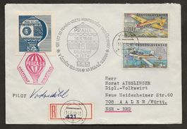 Ballon 1969 Tschechoslowakei KLY PRAGA 68 Luftpost Vignette