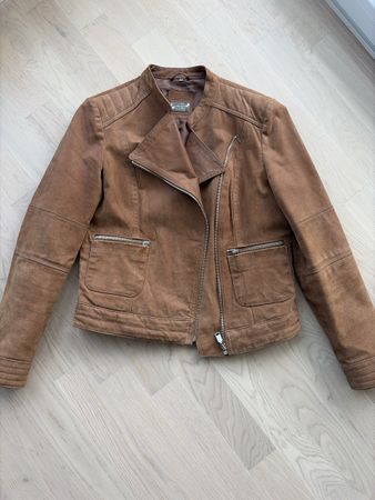 Echtleder-Jacke im Biker-Stil, Grösse S