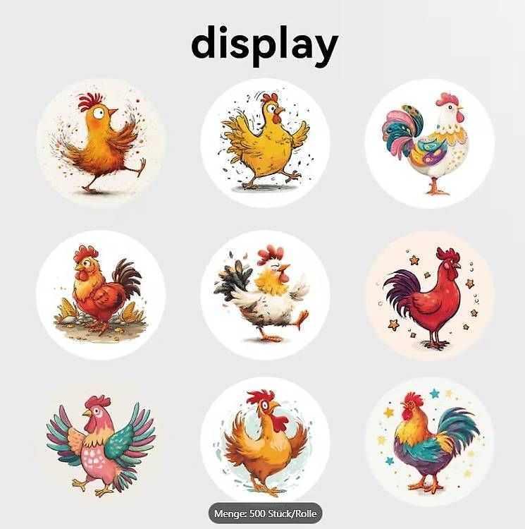 Sticker: 500 Stück Rolle Hahn-Sticker – Nuovo e nell'imballaggio originale da Gerlafingen venduto da Tsuru 2