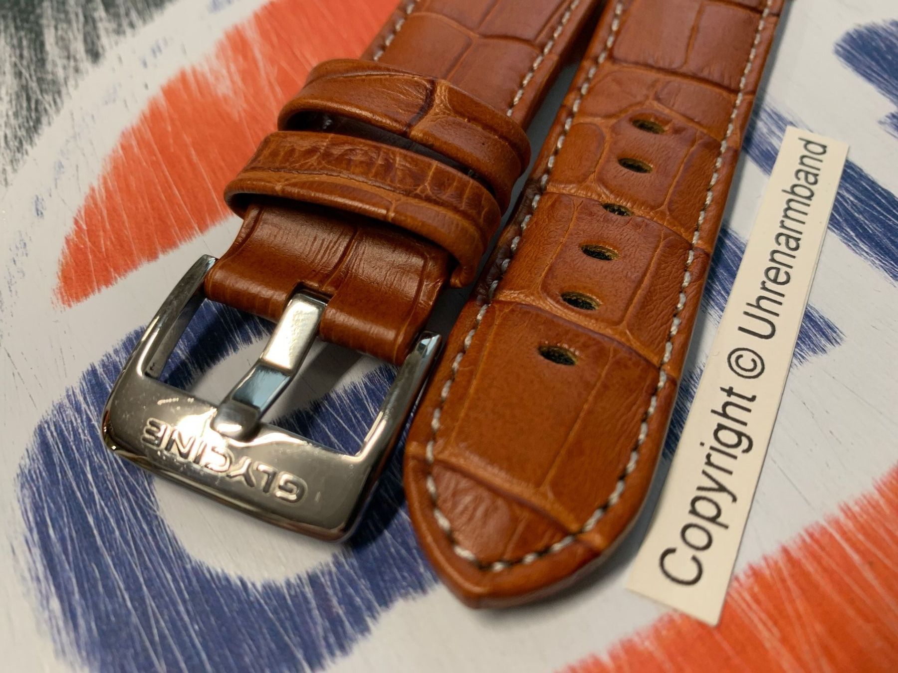Bracciali & Braccialetti: Lederarmband, Glycine Leder braun – Nuovo e nell'imballaggio originale da Courlevon venduto da Uhrenarmband