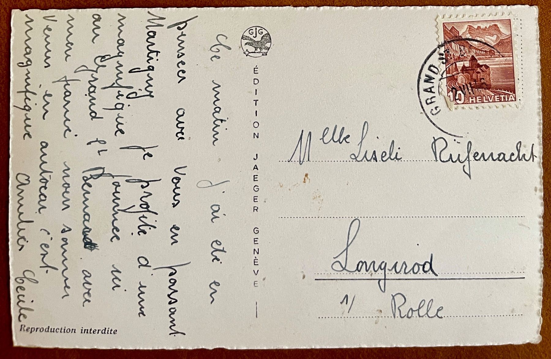Cartoline postali: Col du St. Bernard - L'Hospice 1946 – Usato da Lutry venduto da Ediego 1