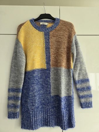 Bunter Strickpullover lang