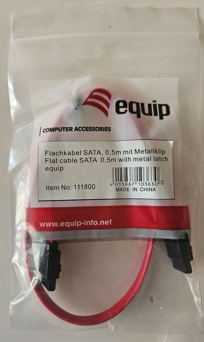 Kabel: Set 4x & 7x SATA Rot Rouge equip – Neu und originalverpackt aus Lausanne von FamilleCool 4