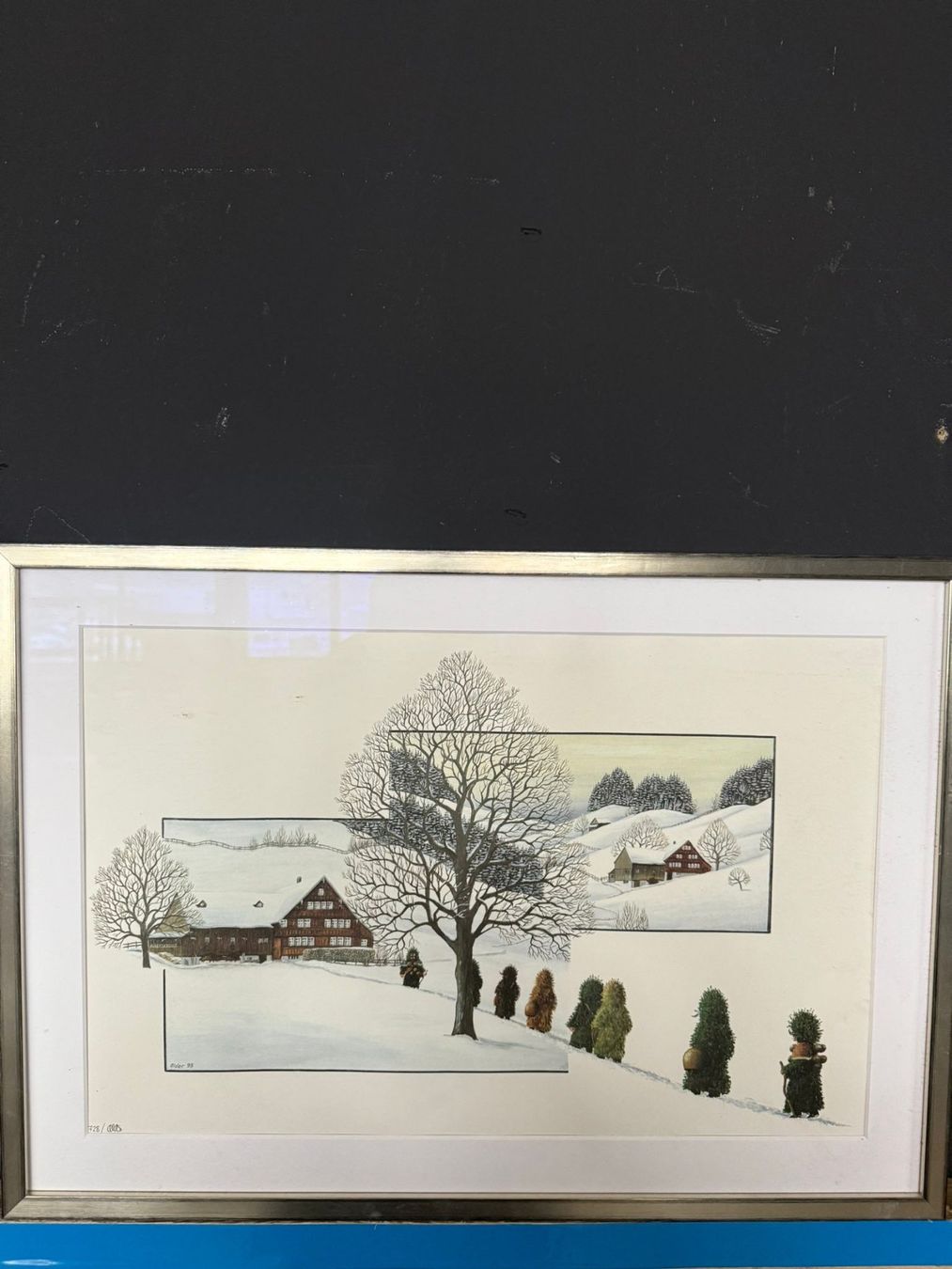 Foto & Immagini: Winterliches Bild "Im Schnee", handsigniert, gerahmt! – Usato da Näfels venduto da Meelis
