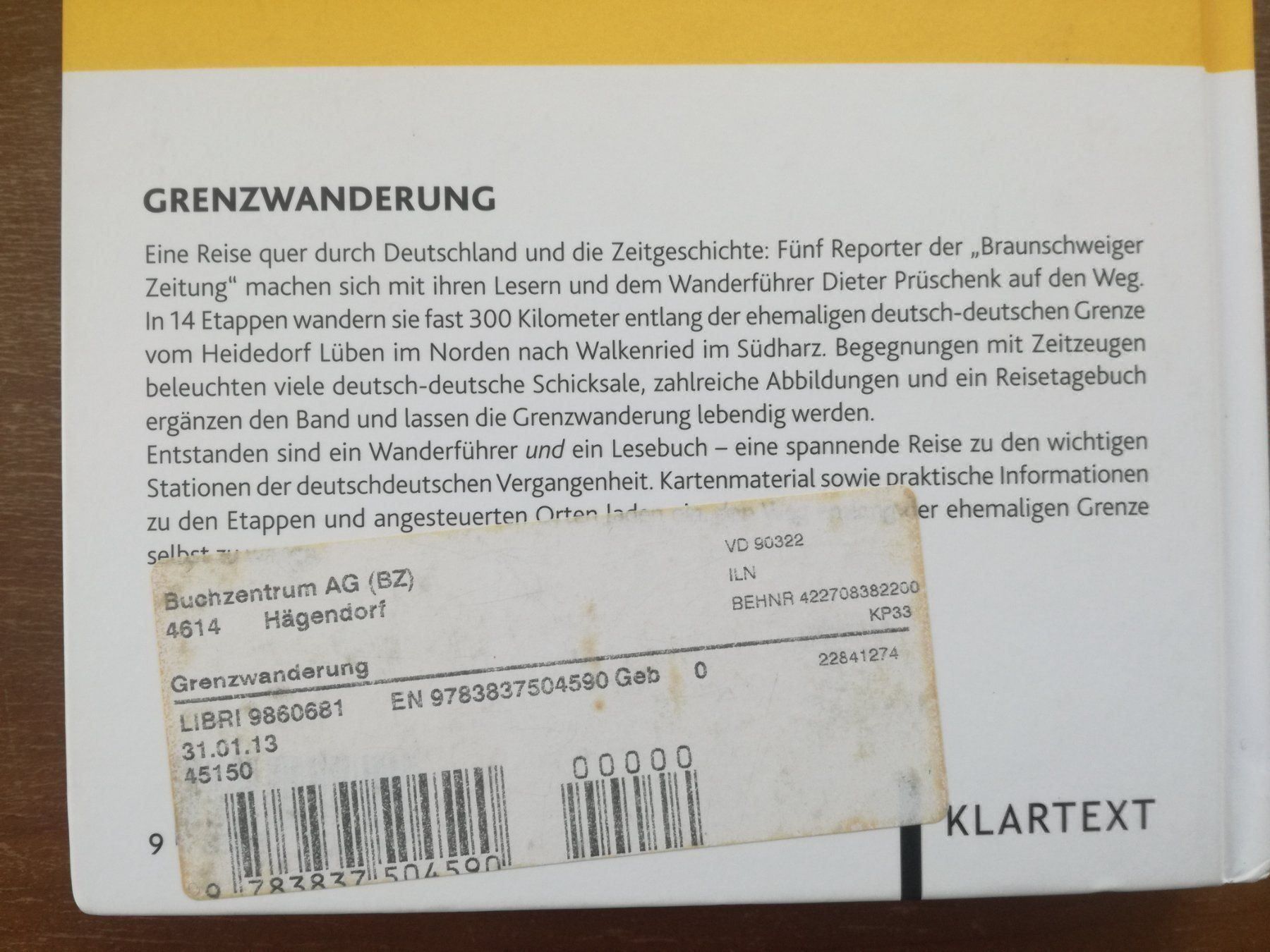 Bücher: Grenzwanderung  ` – Neu (gemäss Beschreibung) aus Zürich von Tolima194 9