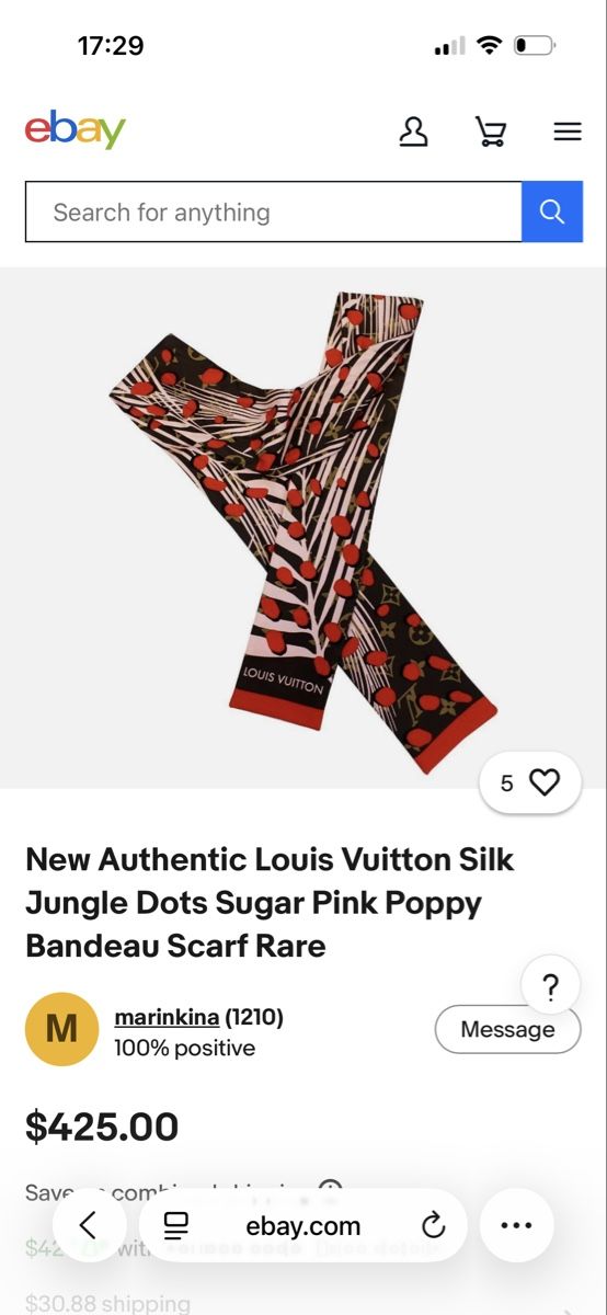 Louis Vuitton Foulard & Sciarpe: Louis Vuitton Seidentuch Jungle Dots, selten – Usato da St. Gallen venduto da heartbug 4
