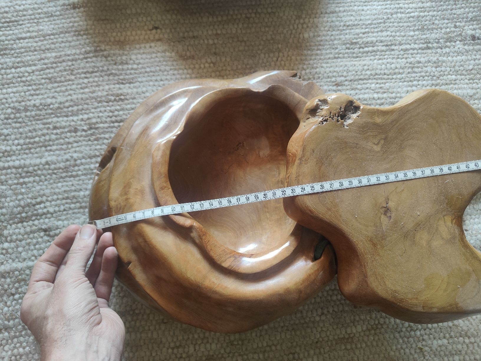 Articoli in legno: Holzschale mit Brett ca 48cm – Usato da Bauma venduto da ObrMar 1