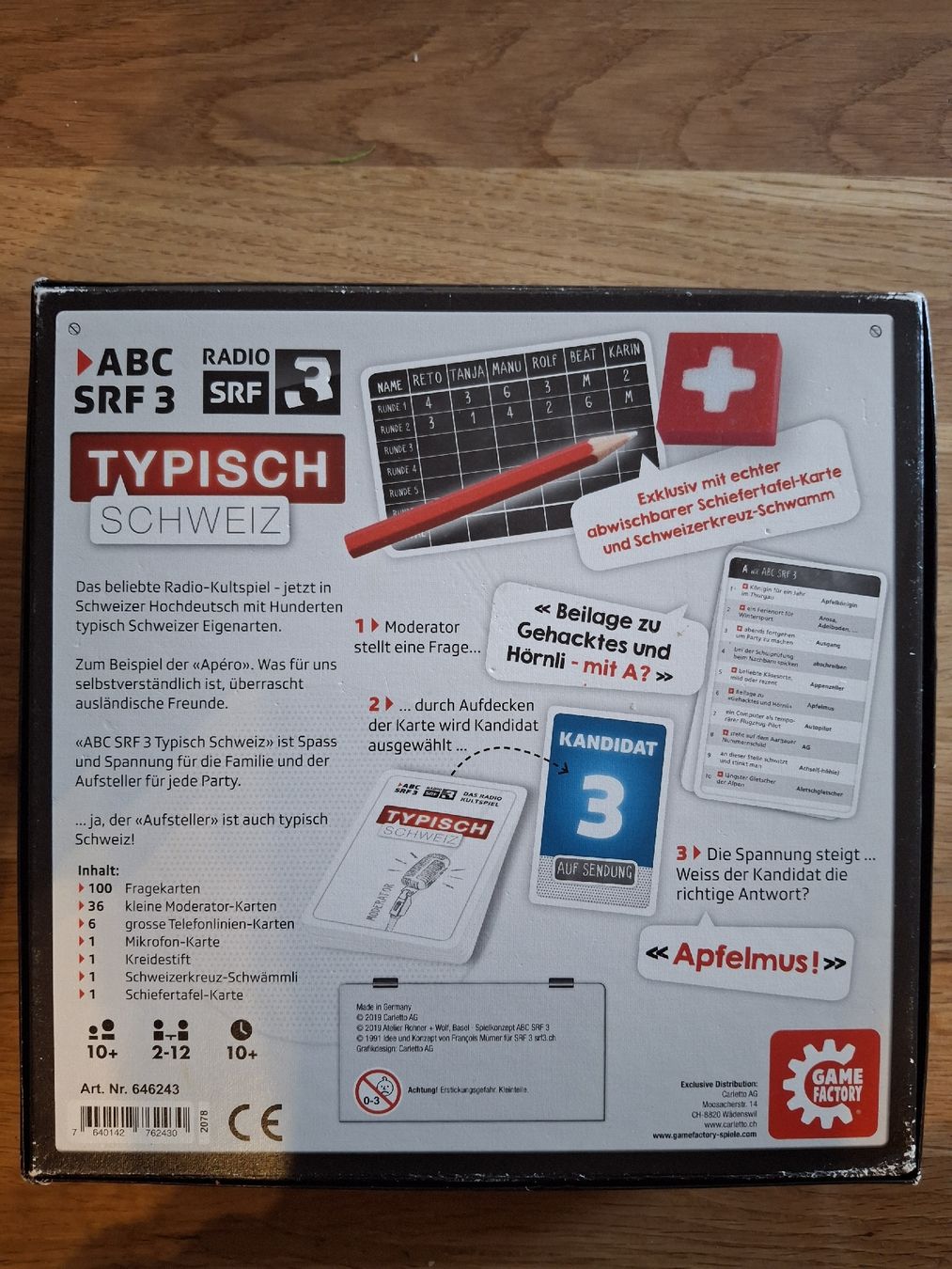 Spiele: Gesellschaftsspiel Typisch Schweiz – Gebraucht aus Zürich von Vordermannd86 1